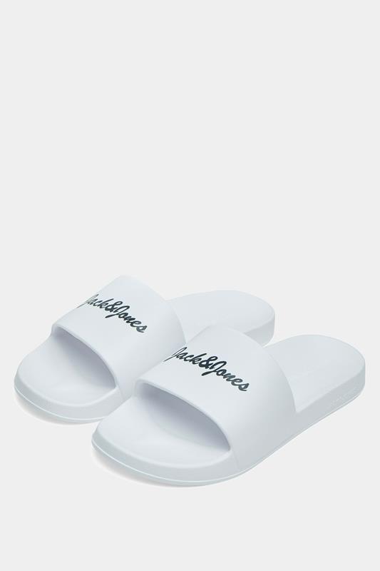 JACK & JONES Big & Tall White Moulded Logo Slider | BadRhino 1