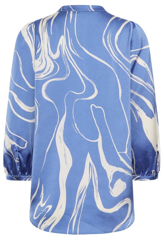 M&Co Blue Abstract Print 3/4 Sleeve Blouse | M&Co 7