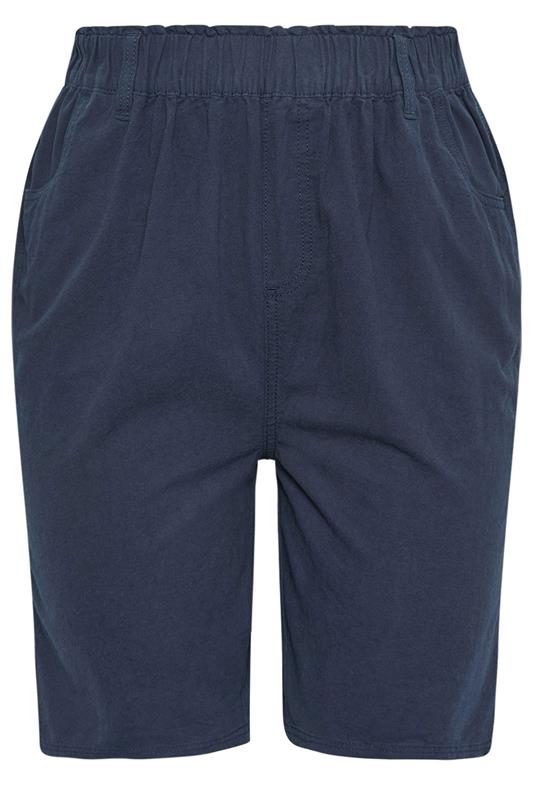 YOURSET 2 PACK Plus Size Black & Navy Blue Cool Cotton Shorts | Yours Clothing 9