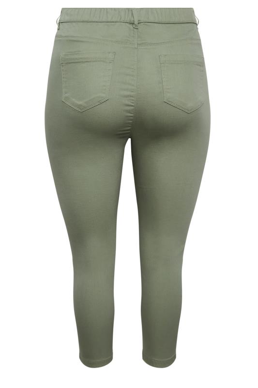 YOURS Plus Size Sage Green Cropped Stretch GRACE Jeggings | Yours Clothing 7