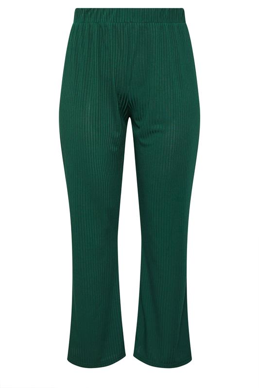 LIMITED COLLECTION Plus Size Forest Green Wide Leg Trousers | Yours Clothing 5