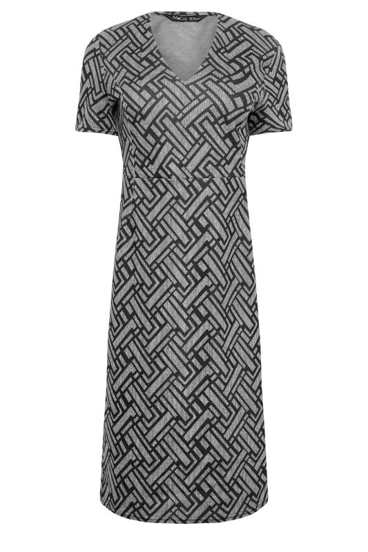 M&Co Grey Geometric Jacquard Bodycon Dress | M&Co 5