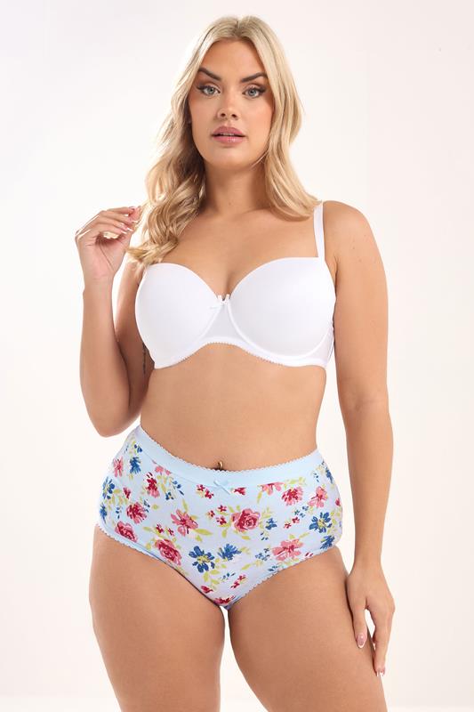 YOURS 5 PACK Plus Size Blue & Pink Floral Full Briefs | Yours Clothing 4