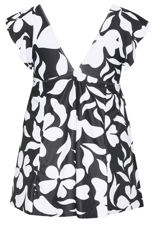 YOURS Plus Size Black Floral Print Swim Dress | Yours Clothing 7