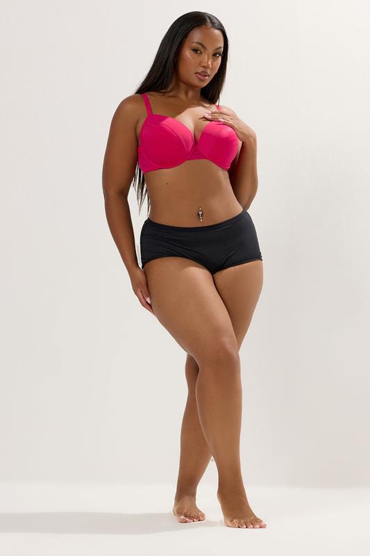 YOURSET 2 PACK Plus Size Black & Pink Burnout Stripe T-Shirt Bras | Yours Clothing 5