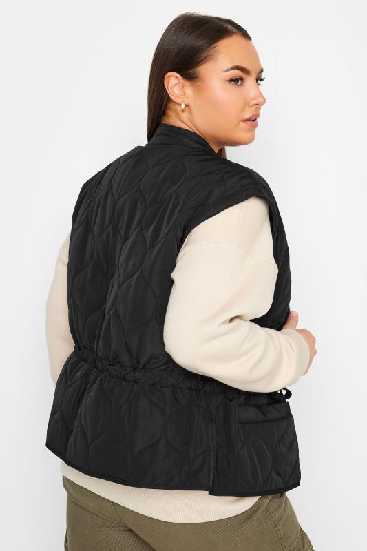 YOURS Plus Size Black Cropped Boxy Gilet | Yours Clothing 4