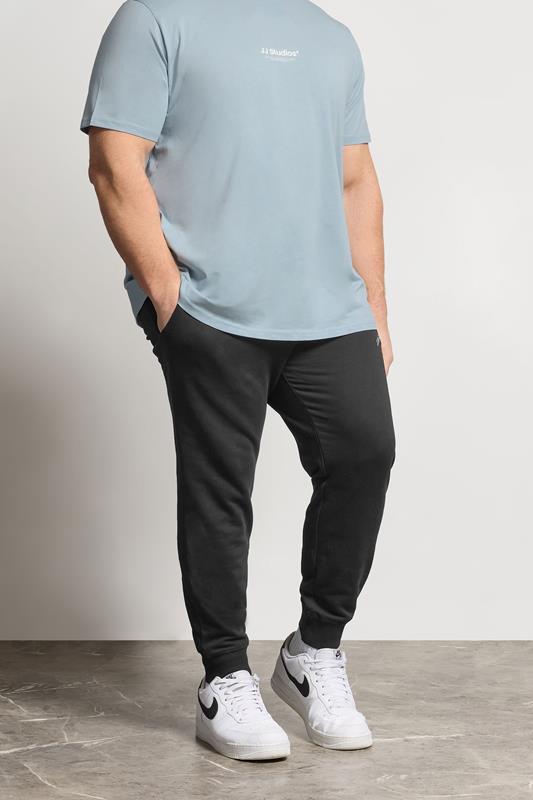 JACK & JONES Big & Tall Black Joggers | BadRhino 1