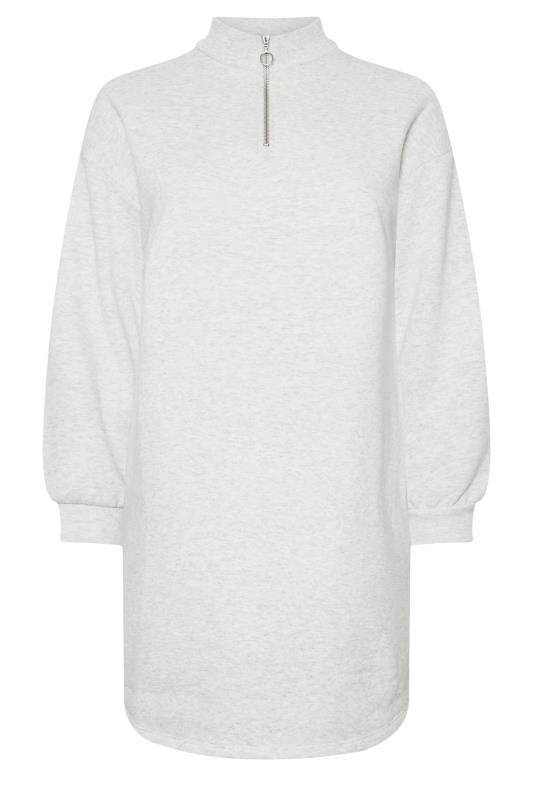 YOURS Plus Size Grey Zip Neck Jumper Dress | Yours Clothing 5