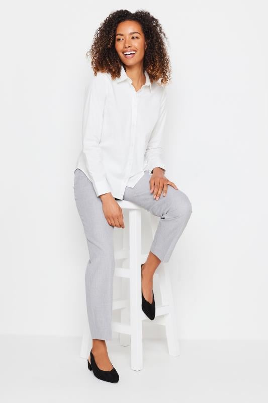 M&Co White Cotton Poplin Long Sleeve Shirt | M&Co 2