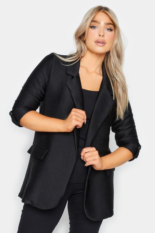 Women's  M&Co Black Textured Blazer Jacket