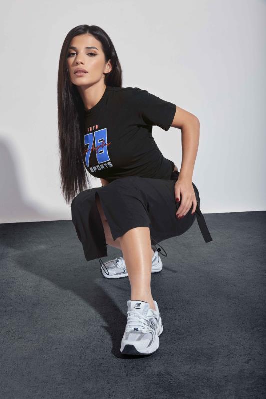 PixieGirl Black '1978 Sports' Slogan T-Shirt | PixieGirl 1