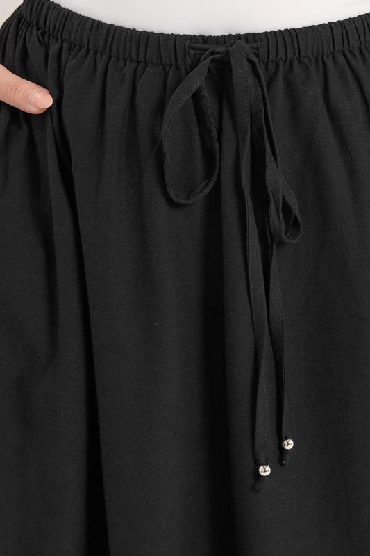 YOURS Plus Size Black Linen Maxi Skirt | Yours Clothing 4