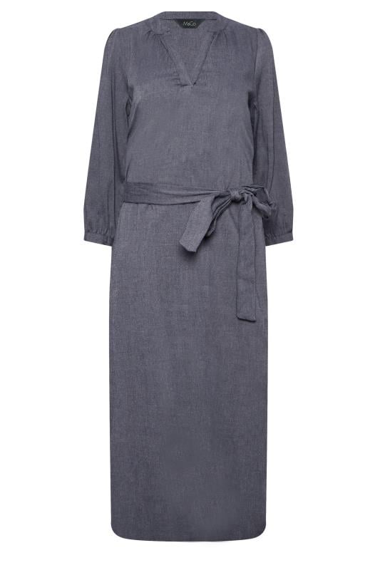M&Co Navy Blue Tie Waist Midi Tunic Dress | M&Co 6