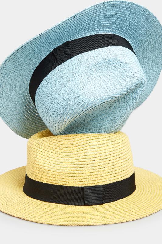 Yellow Straw Fedora Hat | Yours Clothing  5