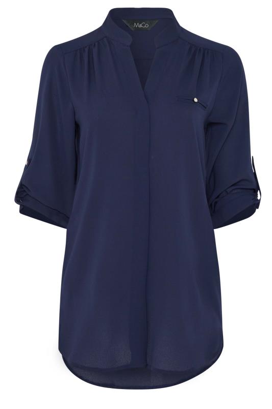 M&Co Navy Blue Tab Sleeve Blouse | M&Co 6