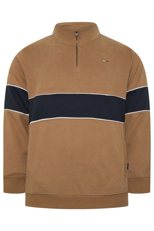 BadRhino Big & Tall Tan Brown Quarter Zip Sweatshirt | BadRhino 7