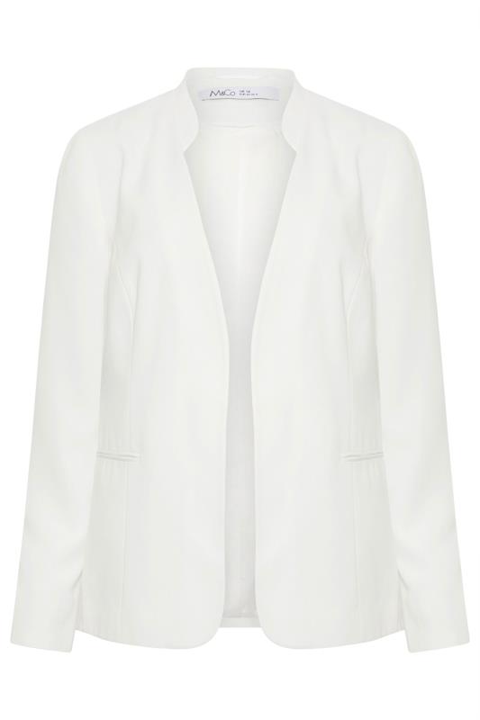 M&Co Petite White Collarless Blazer | M&Co 5