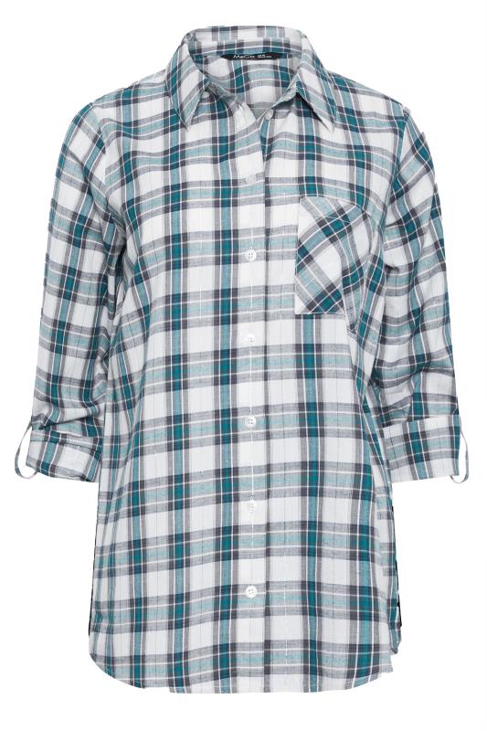 M&Co Grey Check Print Cotton Boyfriend Shirt | M&Co 5