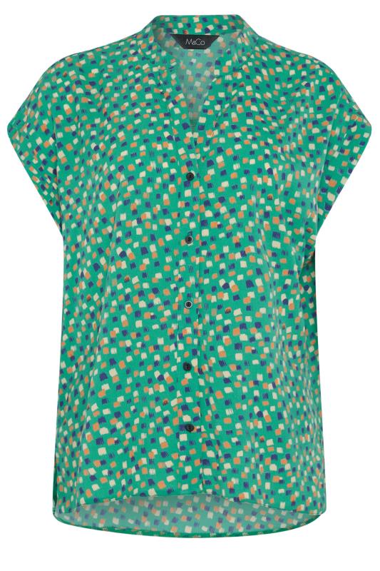 M&Co Green Spot Print V-Neck Shirt | M&Co 6
