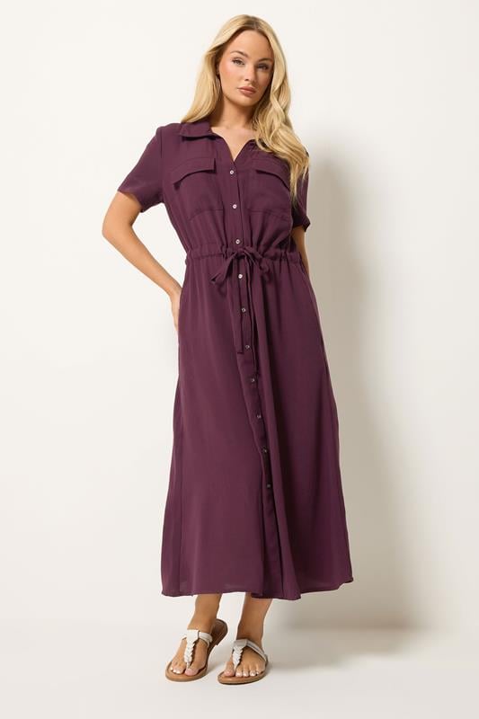 M&Co Berry Purple Utility Shirt Dress | M&Co 1