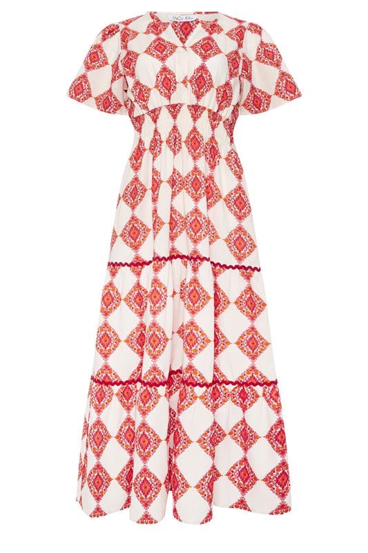 M&Co Ivory White Abstract Tile Print Maxi Dress | M&Co 5