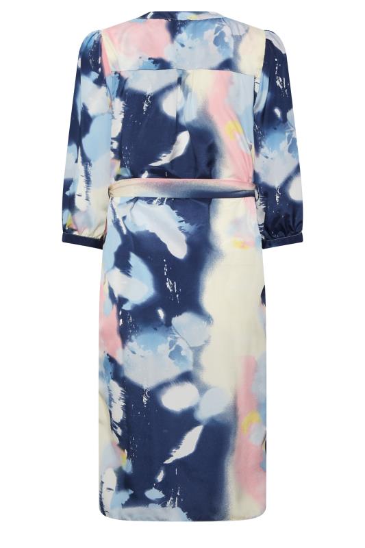 M&Co Blue Abstract Print Tie Waist Tunic Dress | M&Co 7