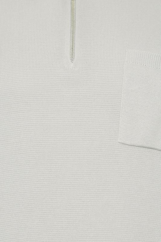 BadRhino Big & Tall Grey Milano Knit Quarter Zip Jumper | BadRhino 1