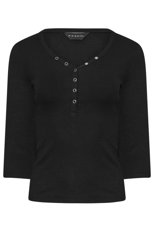 PixieGirl Petite Women's 2 PACK Black & Khaki Green Button Henley Tops | PixieGirl 9