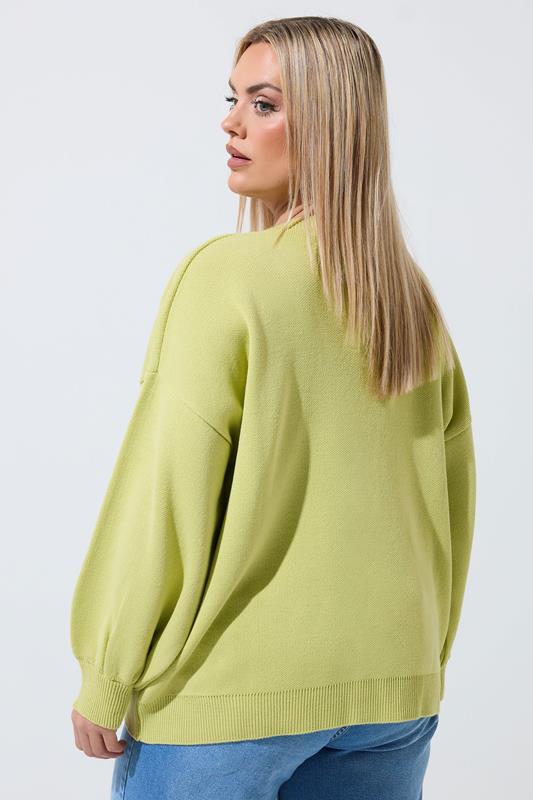 LIMITED COLLECTION Plus Size Green Balloon Sleeve Cardigan | Your Clothing 2