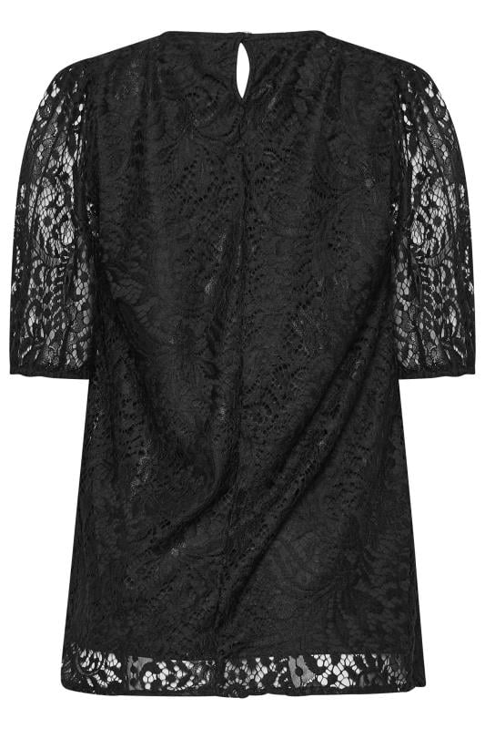 M&Co Black Lace Puff Sleeve Blouse | M&Co  7