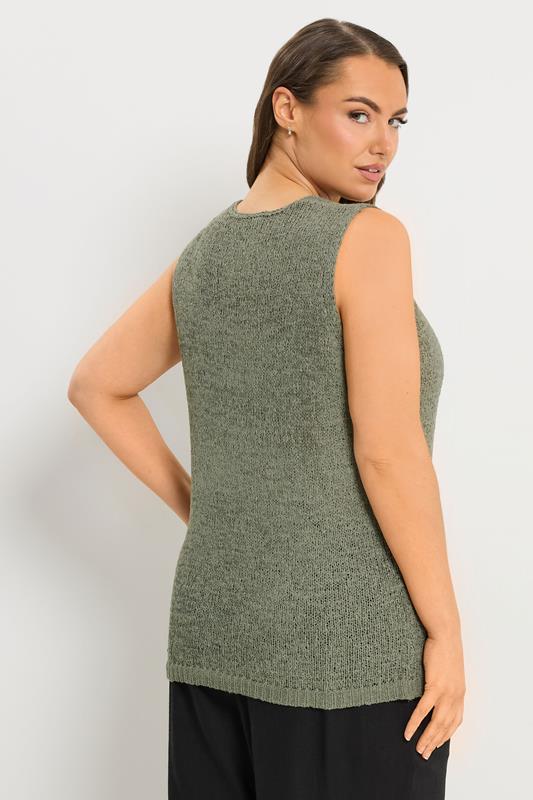 YOURS Plus Size Green Button Through Knitted Waistcoat | Yours Clothing 4