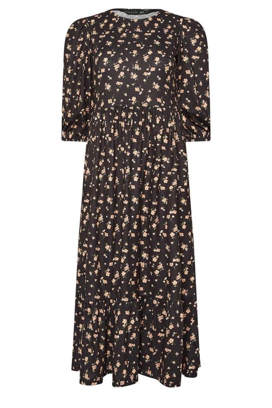 PixieGirl Petite Women's Black Ditsy Tiered Hemline Dress | PixieGirl 5