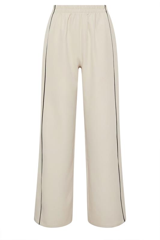LTS Tall Women's Ivory White Piped Wide Leg Trousers | Long Tall Sally 5