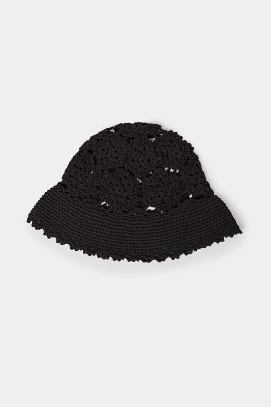 Black Crochet Bucket Hat | Yours Clothing  2