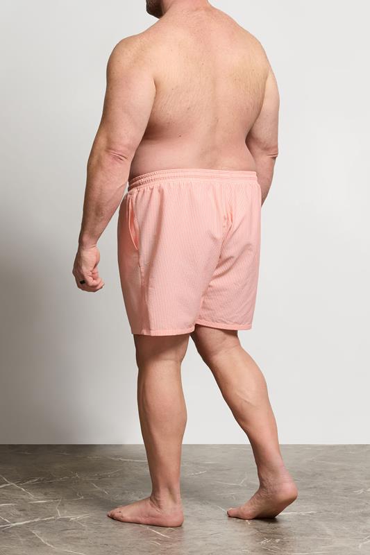 BadRhino Big & Tall Pink Stripe Seersucker Swim Shorts | BadRhino 4