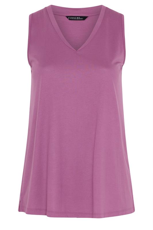 EVANS Plus Size Pink Modal Rich Vest Top | Evans 5