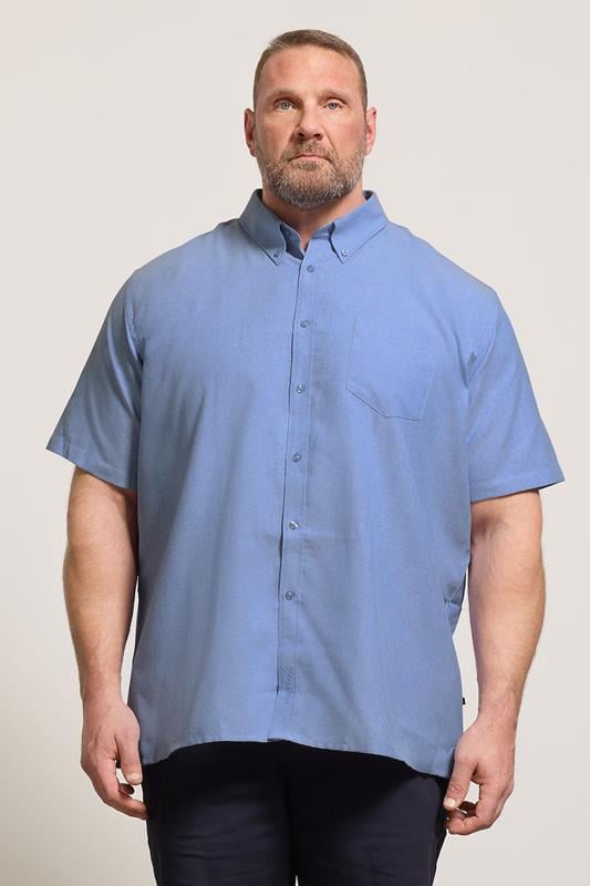 KAM Blue Oxford Short Sleeve Shirt