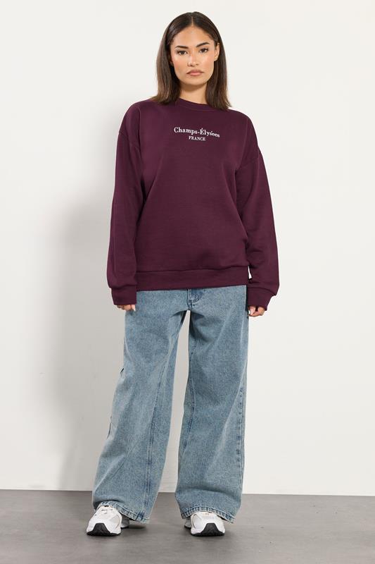 PixieGirl Petite Women's Burgundy Red Slogan Sweatshirt | PixieGirl 2