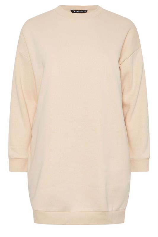 YOURS Plus Size Natural Brown Sweatshirt Dress | Yours Clothing 5
