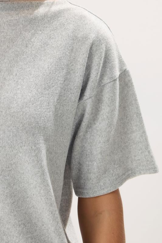 PixieGirl Petite Women's Grey Marl Soft Touch Short Sleeve Top | PixieGirl 4