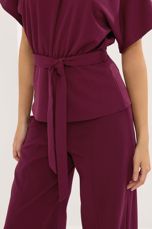 STAR Red High Neck Belted Top | StarByJM 4
