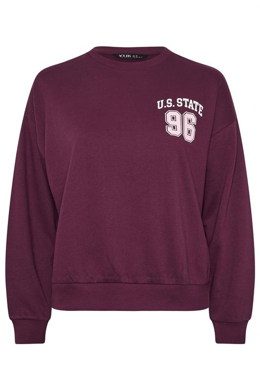 YOURS Plus Size 'Illinois' Red Back Print Sweatshirt | Yours Clothing 6
