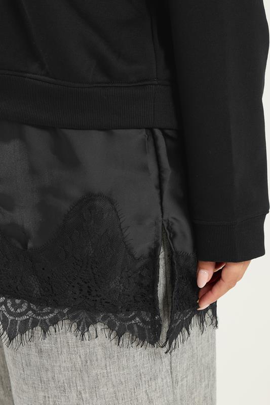 YOURS Plus Size Black Lace 2-In-1 Jumper | Yours Clothing 4
