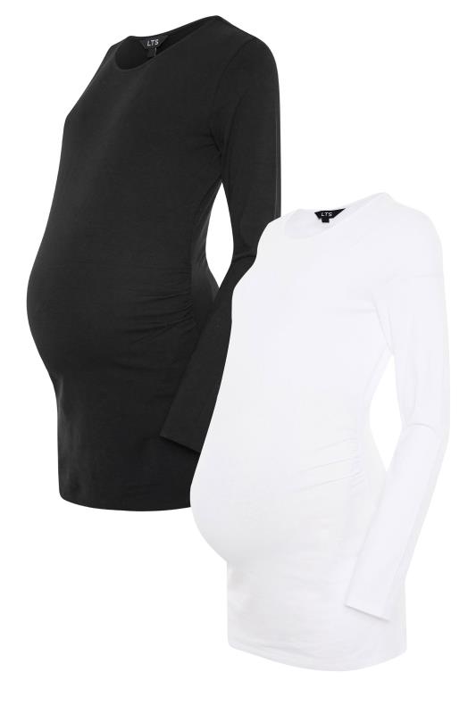 LTS 2 PACK Maternity Black & White Long Sleeve T-Shirt | Long Tall Sally 10