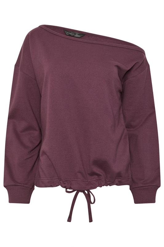 PixieGirl Petite Purple Plum Off Shoulder Sweatshirt | PixieGirl 5