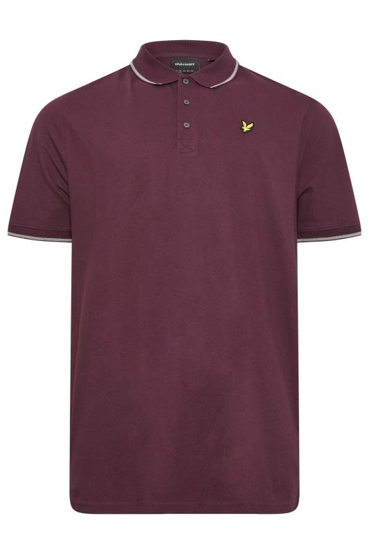 LYLE & SCOTT Big & Tall Burgundy Red Tipped Polo Shirt | BadRhino 1
