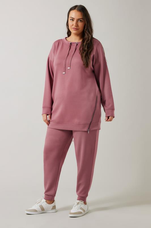 EVANS Plus Size Pink Luxe Zip Detail Sweatshirt | Evans  1