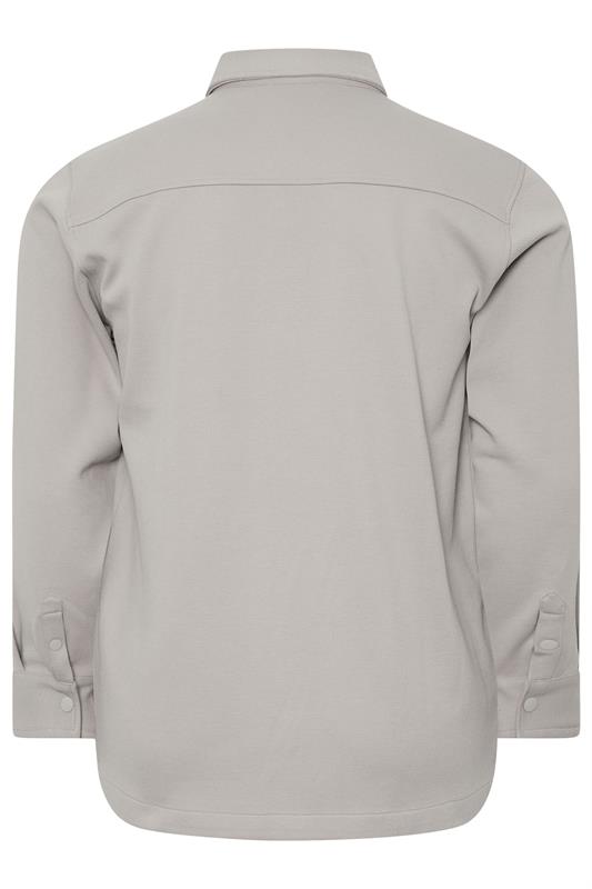 BadRhino Big & Tall Stone Grey Textured Jersey Shacket | BadRhino 7