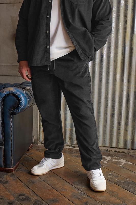 BadRhino Big & Tall Black Corduroy Trousers