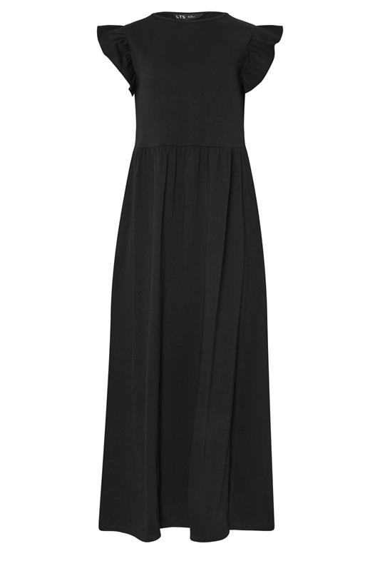 LTS Tall Black Frill Sleeve Cotton Maxi Dress | Long Tall Sally 6